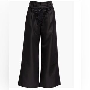 Vaquera underwear detail black wide leg pants 26=6